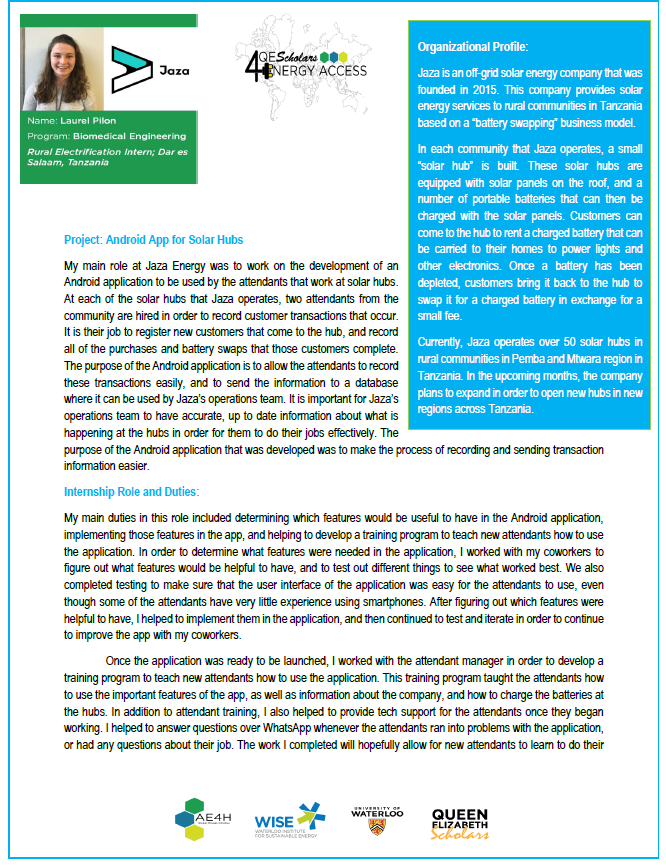 Laurel Pilon Report Screenshot